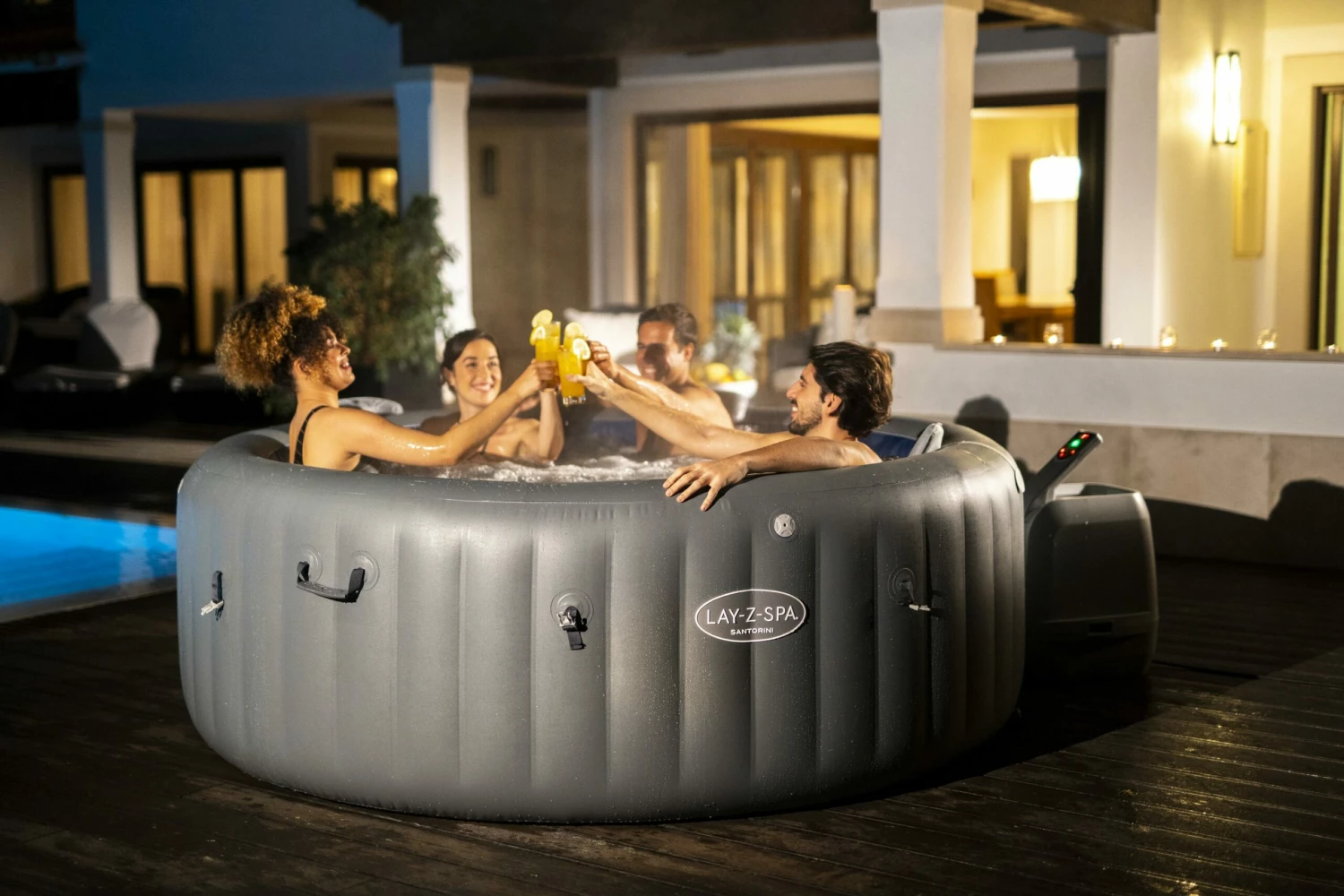 Lay-z Spa Lay-Z-Spa® HydroJet Pro Santorini - 7 Person Inflatable Hot Tub 2 Lay-z Spa Lay-Z-Spa® HydroJet Pro Santorini - 7 Person Inflatable Hot Tub - Image 2