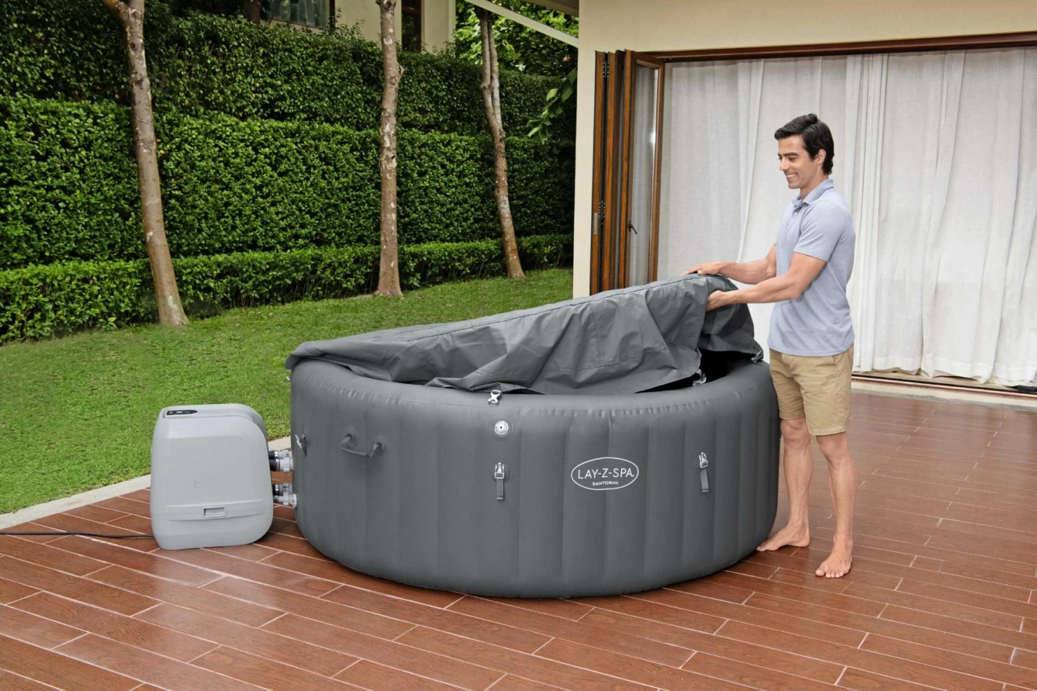 Lay-z Spa Lay-Z-Spa® HydroJet Pro Santorini - 7 Person Inflatable Hot Tub 3 Lay-z Spa Lay-Z-Spa® HydroJet Pro Santorini - 7 Person Inflatable Hot Tub - Image 3