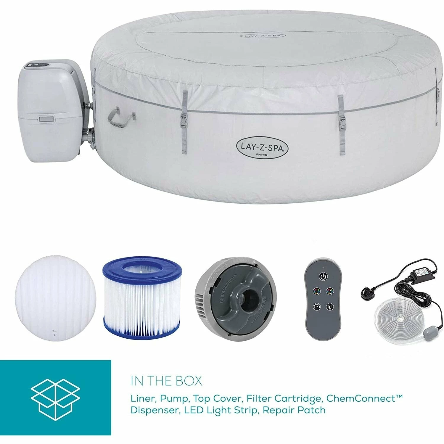 Lay-z Spa Lay-Z-Spa® AirJet Paris - 6 Person Inflatable Hot Tub 7 Lay-z Spa Lay-Z-Spa® AirJet Paris - 6 Person Inflatable Hot Tub - Image 7