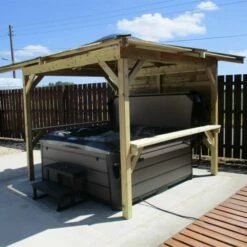 Outdoor Santorini - 5 Person Hot Tub With Gazebo Package -Lay-z spa Shop 6 1