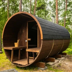 Hekla Barrel 210 - 4 Person Outdoor Sauna -Lay-z spa Shop BarrelSauna 9