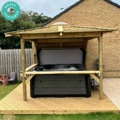 Outdoor Santorini - 5 Person Hot Tub With Gazebo Package -Lay-z spa Shop BellStampe