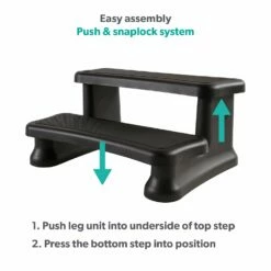 Smart Dual Riser Hot Tub Steps 9 Smart Dual Riser Hot Tub Steps -Lay-z spa Shop Black