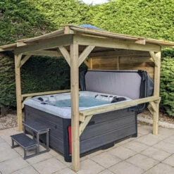 Brentano Wooden Hot Tub Gazebo With Tinted Dome Roof -Lay-z spa Shop BrentanoGazebo 3