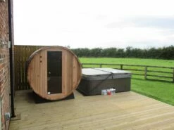 Deluxe 185 - 4 To 5 Person Indoor/Outdoor Barrel Sauna -Lay-z spa Shop Burn Lodge Sauna 1 8b291695 32a7 4bc2 968e 75d25334d20e