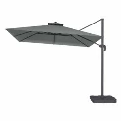 Como 3x3m Grey Square Cantilever Garden Parasol With Base And Cover -Lay-z spa Shop FTR064 2 Supersize