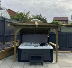 Brentano Wooden Hot Tub Gazebo With Tinted Dome Roof -Lay-z spa Shop Gazebo 7