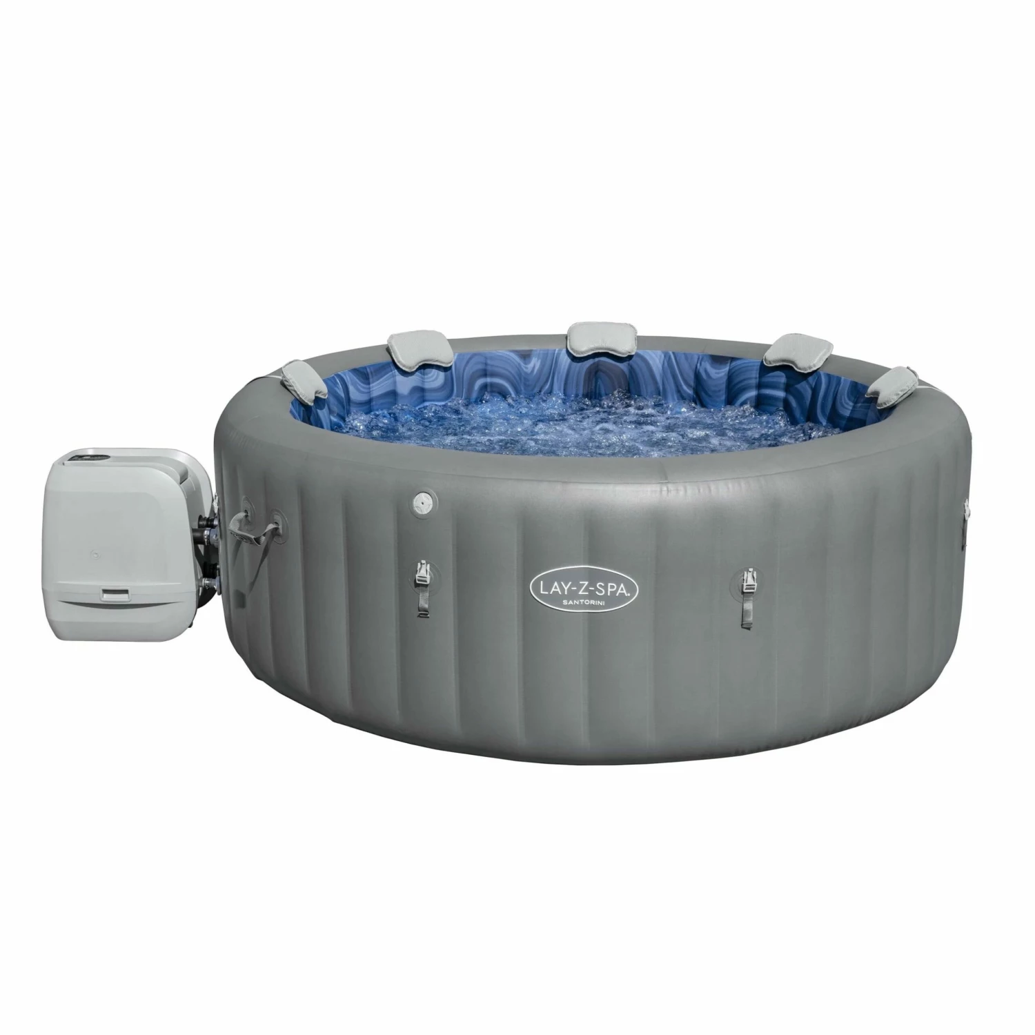 Lay-z Spa Lay-Z-Spa® HydroJet Pro Santorini - 7 Person Inflatable Hot Tub 1 Lay-z Spa Lay-Z-Spa® HydroJet Pro Santorini - 7 Person Inflatable Hot Tub