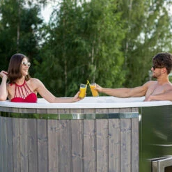 Outdoor Elite - 4 To 6 Person Wood Fired Hot Tub -Lay-z spa Shop WoodFireHotTub 17