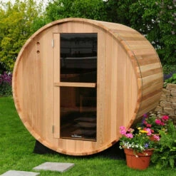 Deluxe 185 - 4 To 5 Person Indoor/Outdoor Barrel Sauna -Lay-z spa Shop barrel sauna flowers