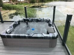 Outdoor Haze - 6 Person Hot Tub With 1 Lounger -Lay-z spa Shop outdoor haze hot tub with floating dispenser